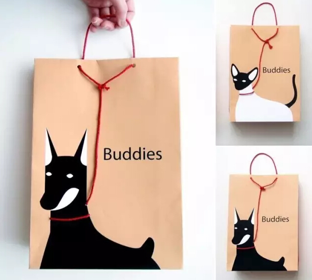 遛狗手提紙袋 遛狗紙質(zhì)手提袋